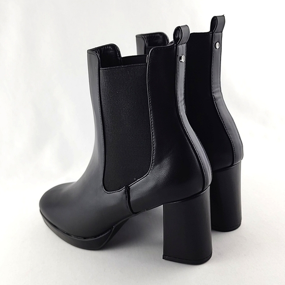 French Connection Black Vegan Leather Platform Tall Ankle Boots Size  US8 - Picture 8 of 16
